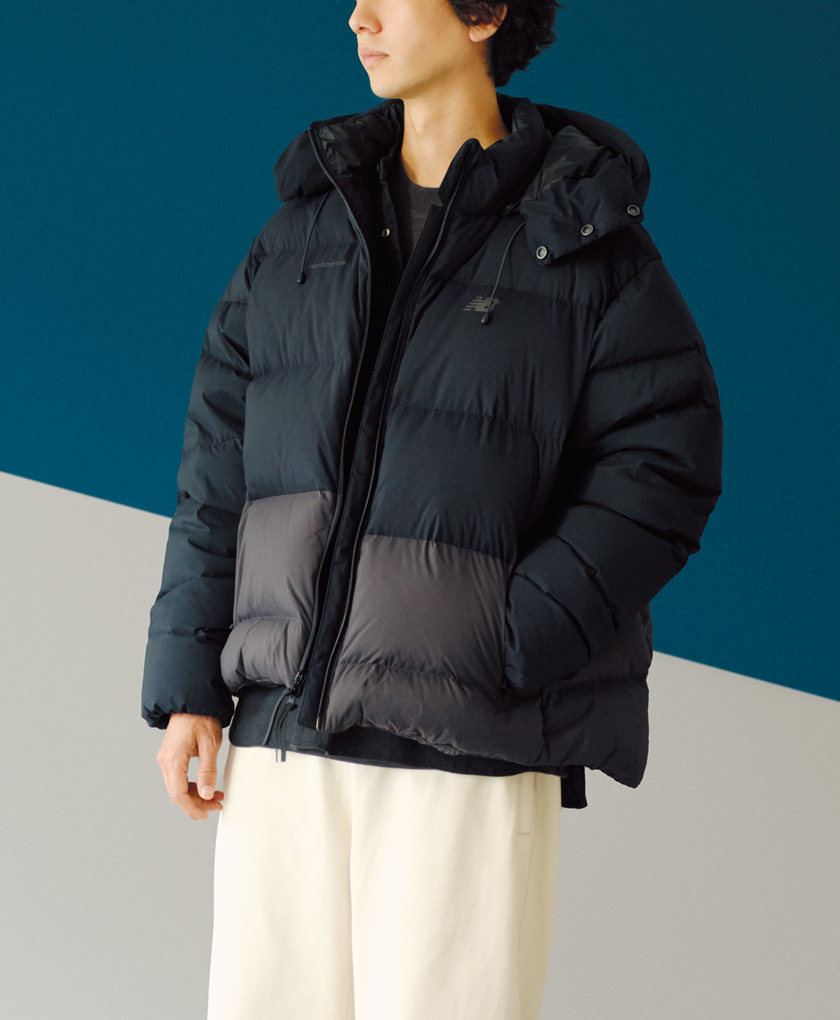 NB GREYのカラー ブロック ダウン