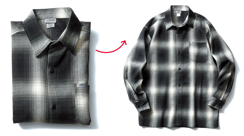 キャルトップ オンブレチェック フランネル シャツ