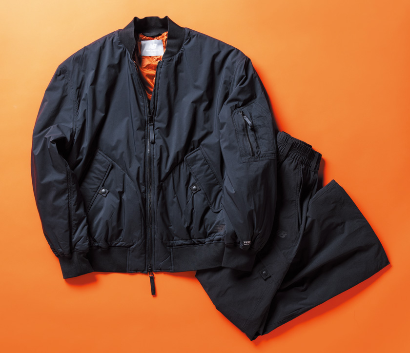 ニューバランス NB GREY ボンバージャケット＆カーゴパンツ