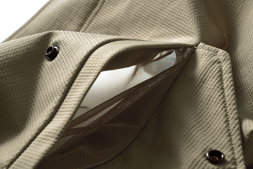 ポケット内をメッシュにして不快な蒸れを解消