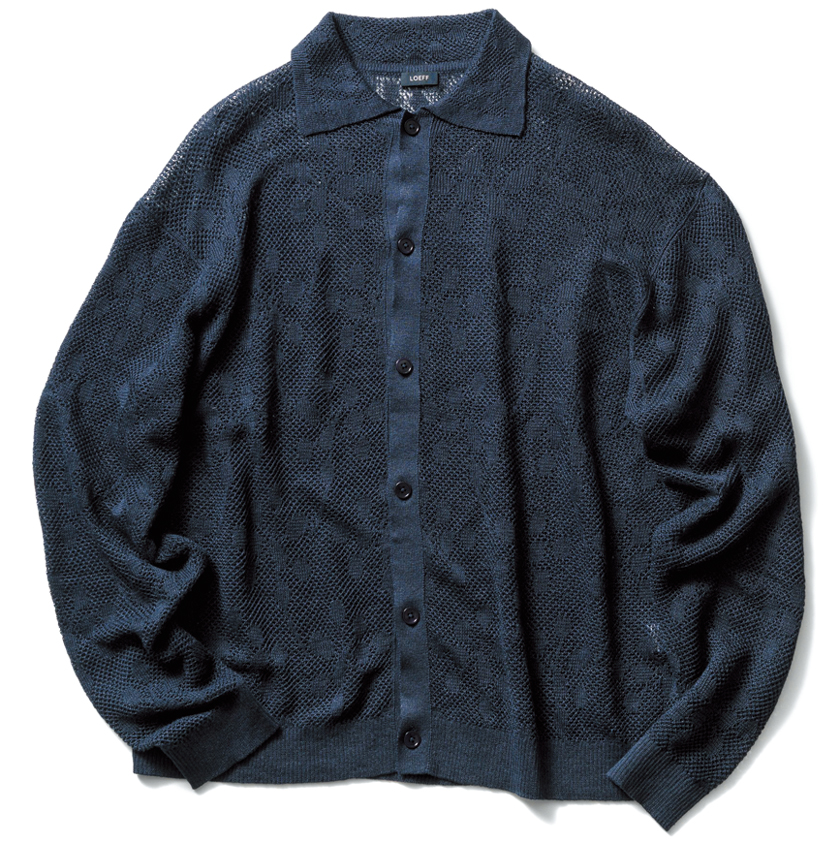 ロエフ　ボタニカル柄カーディガン