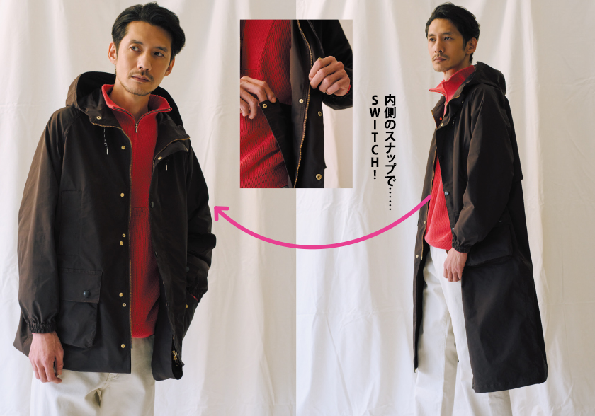 ダックス × サイ ジップアップ フード付きコート