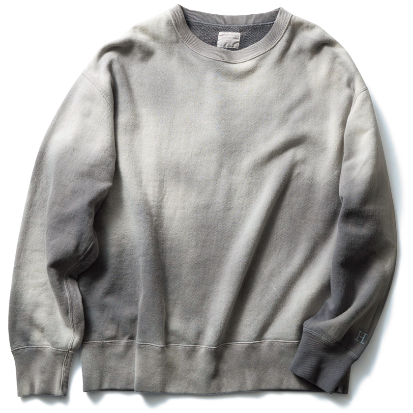 ハリウッド ランチ マーケット　スーパーストレッチ ユーズドウォッシュスウェット クルーネック