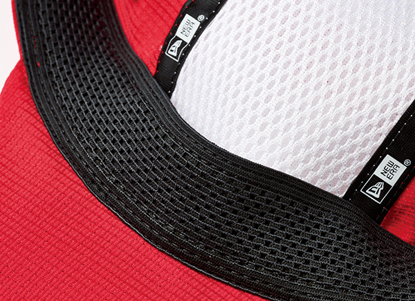 メッシュ素材で通気よく熱を逃す