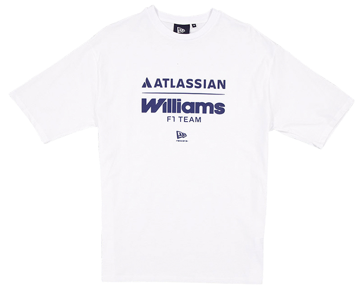 ニューエラ 半袖 オーバーサイズド コットンTシャツ アトラシアン・ウィリアムズ F1 チーム ホワイト