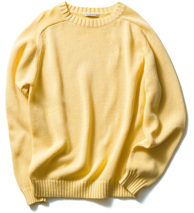 ユナイテッドアローズ　テープヤーン 天竺編み クルーネック サマーニット