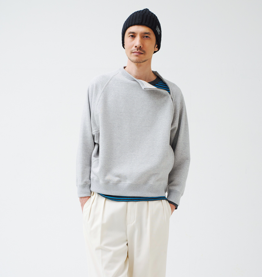 ハバーサック　クルーネックシームジップ スウェットシャツ