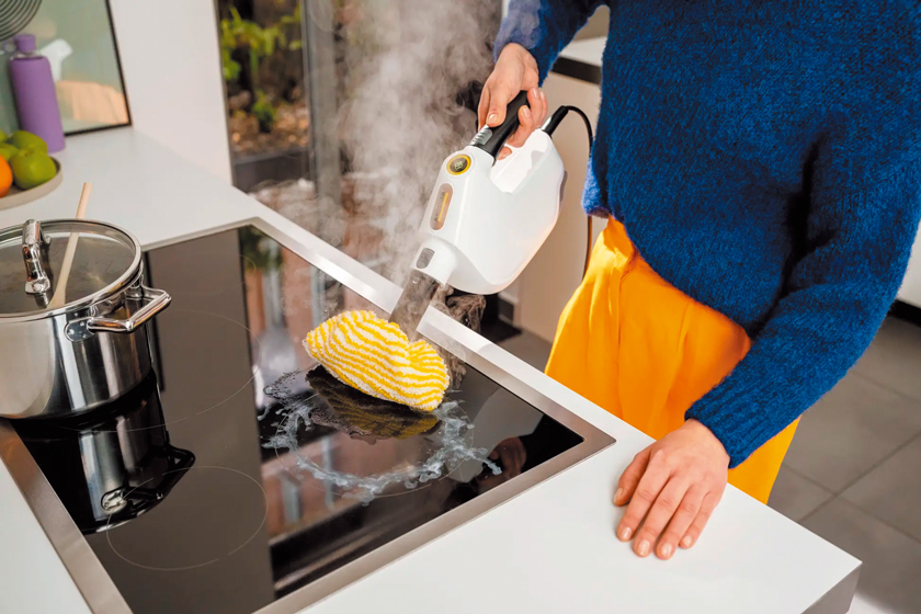 電源を入れて約30秒でガンコな汚れを一掃可能