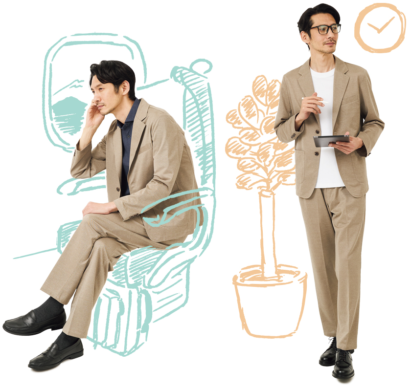 メンズビギ カバロス ダブル リカバリーセットアップジャケット リカバリーセットアップパンツ