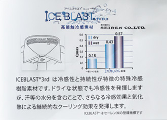 アイスブラストの気化熱冷却作用で首元がヒンヤリ