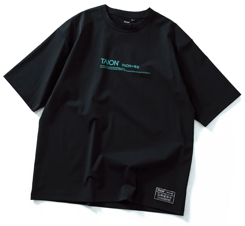 タイオンのファンクションT UV 接触冷感 抗菌 速乾 ストレッチ ロゴ Tシャツ-リラックスルーズ