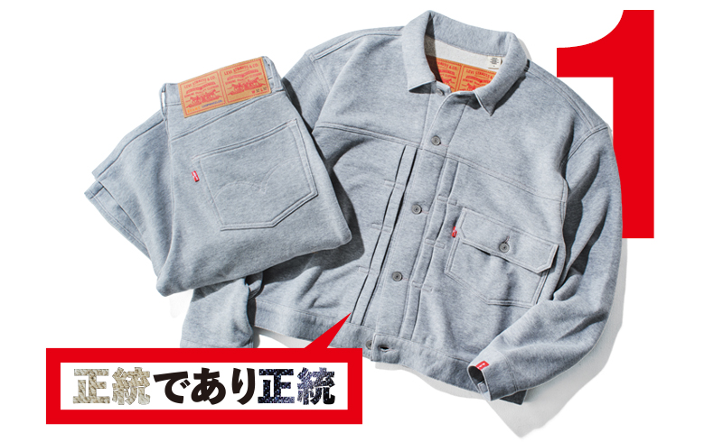リーバイス×ループウィラー×ビームスのスーパーワイドトラッカージャケット&パンツ